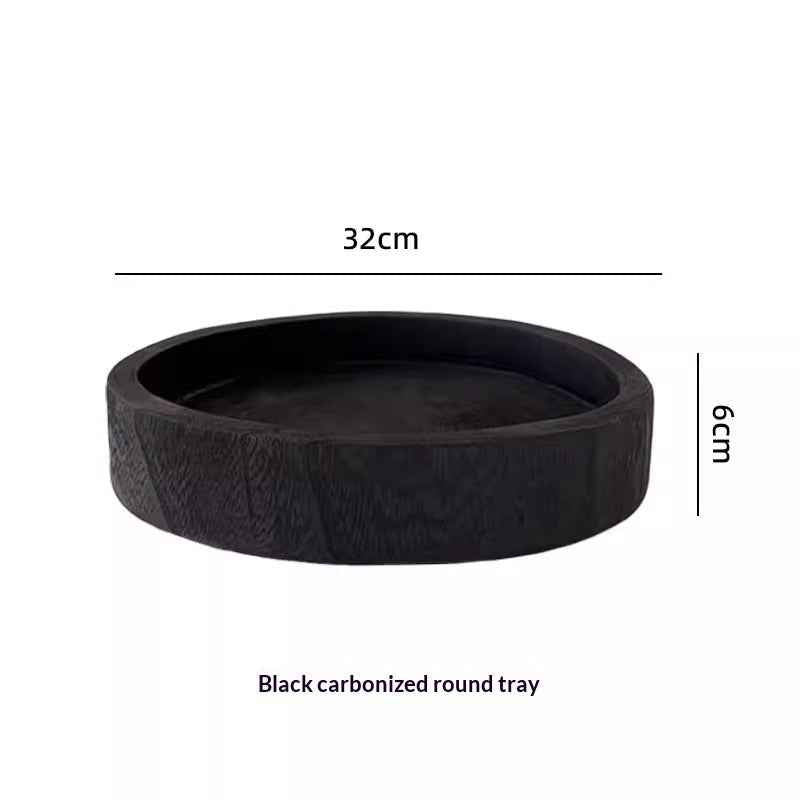 Wabi-sabi-style Vintage Wooden Round Tray – A Touch of Timeless Elegance