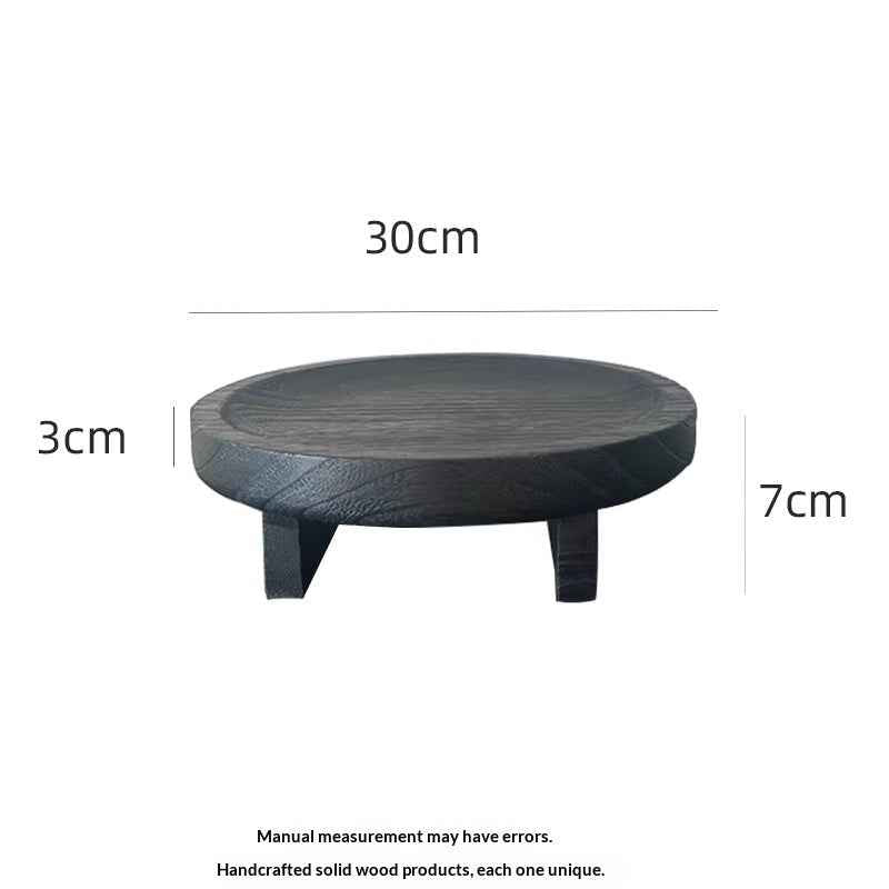 Wabi-sabi-style Vintage Wooden Round Tray – A Touch of Timeless Elegance