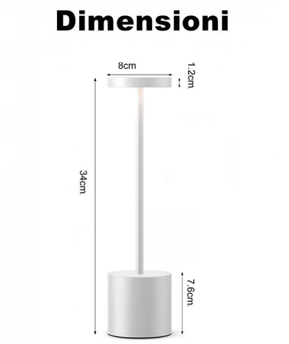 Rechargeable Touch Dimmer Table Lamp for Bars, Hotels, and Restaurants with USB-C Connectivity