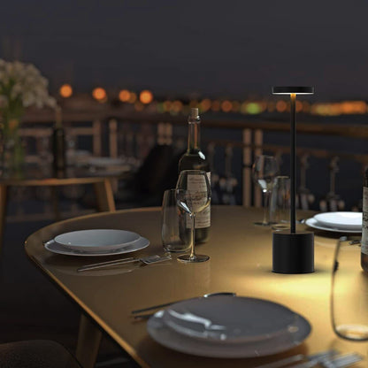 Rechargeable Touch Dimmer Table Lamp for Bars, Hotels, and Restaurants with USB-C Connectivity