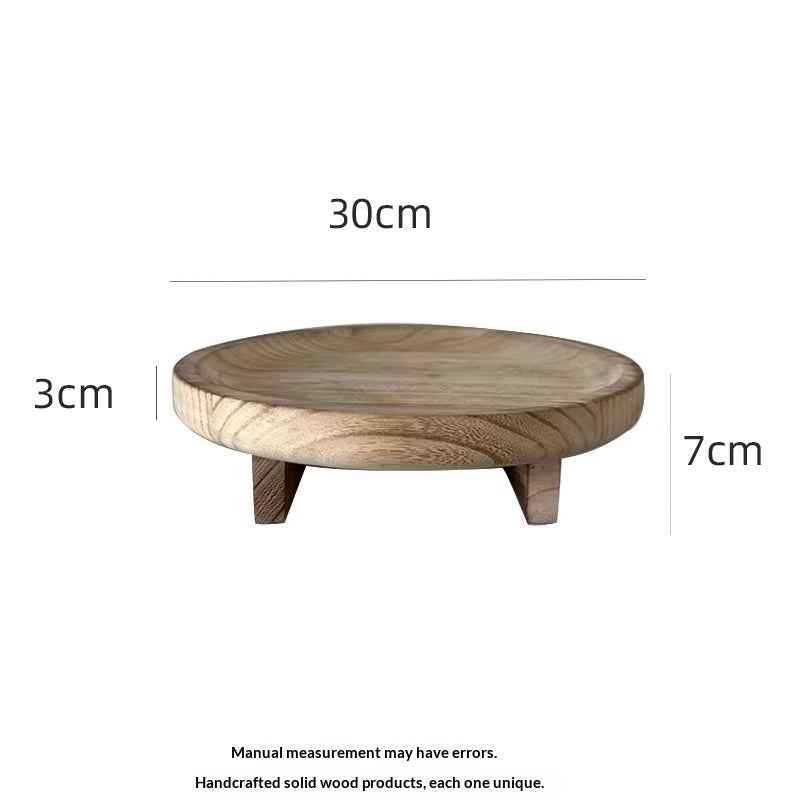 Wabi-sabi-style Vintage Wooden Round Tray – A Touch of Timeless Elegance
