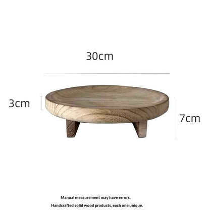 Wabi-sabi-style Vintage Wooden Round Tray – A Touch of Timeless Elegance