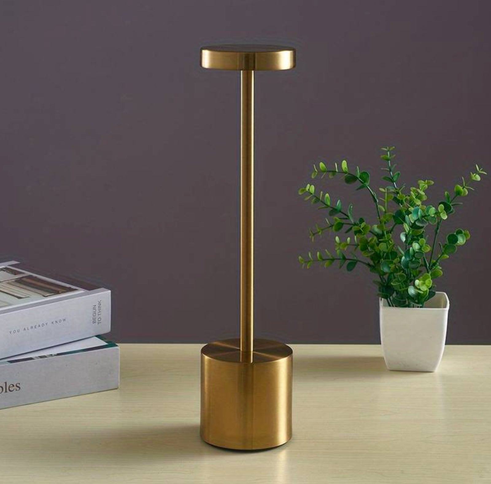 Rechargeable Touch Dimmer Table Lamp for Bars, Hotels, and Restaurants with USB-C Connectivity