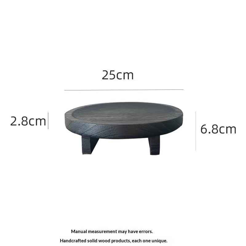 Wabi-sabi-style Vintage Wooden Round Tray – A Touch of Timeless Elegance