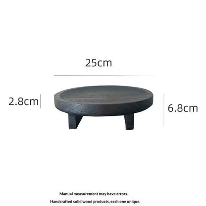 Wabi-sabi-style Vintage Wooden Round Tray – A Touch of Timeless Elegance