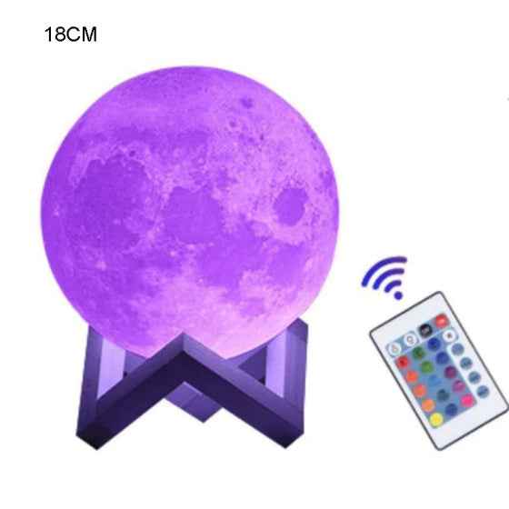 3D Moon LED Lamp - Elegant Remote-Controlled Lighting
