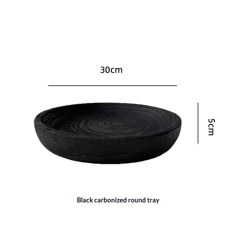 Wabi-sabi-style Vintage Wooden Round Tray – A Touch of Timeless Elegance