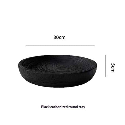 Wabi-sabi-style Vintage Wooden Round Tray – A Touch of Timeless Elegance