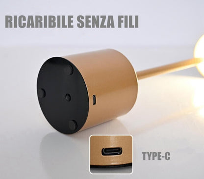 Rechargeable Touch Dimmer Table Lamp for Bars, Hotels, and Restaurants with USB-C Connectivity