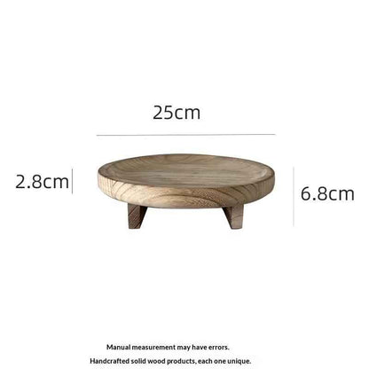Wabi-sabi-style Vintage Wooden Round Tray – A Touch of Timeless Elegance
