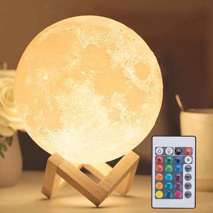 3D Moon LED Lamp - Elegant Remote-Controlled Lighting